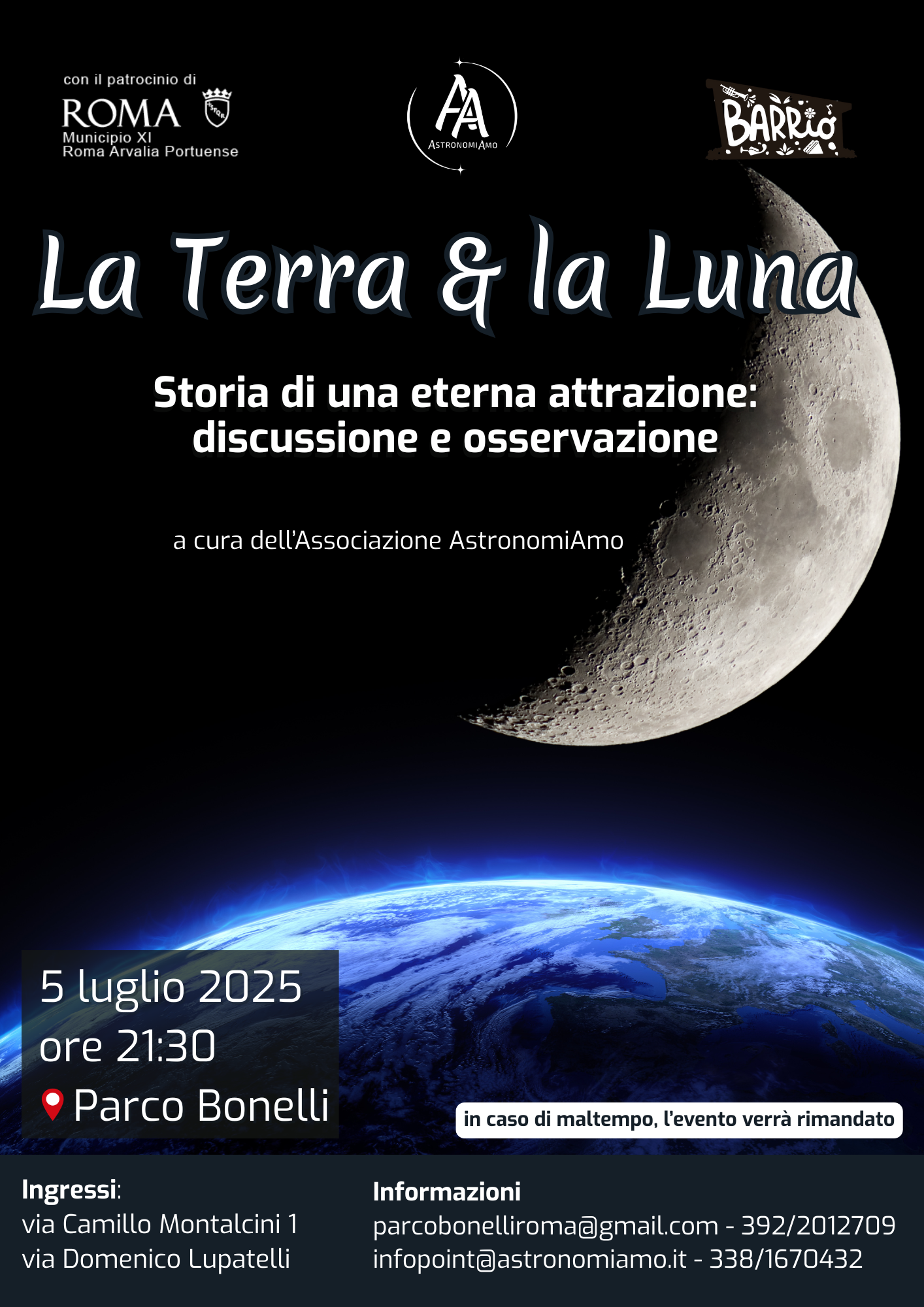 Locandina evento La Terra e la Luna